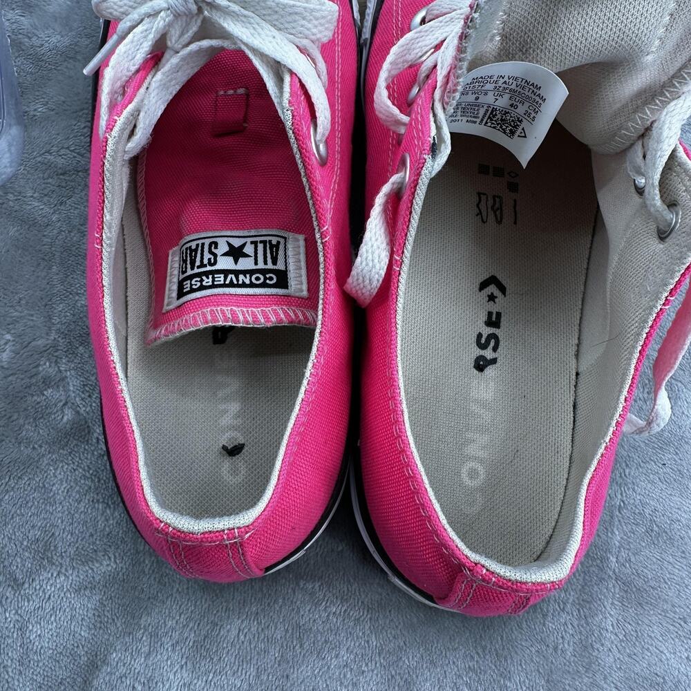 Converse All Star Shoes Womens Size 9 Pink Low Top Classic Canvas Lace Up - Picture 8 of 11